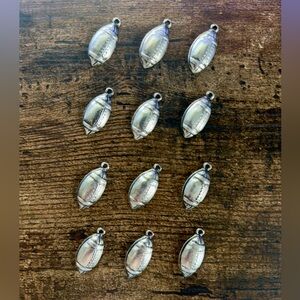 Football Alloy Charms Pendant for Jewelry Making Lot of 12, Necklace, Earrings